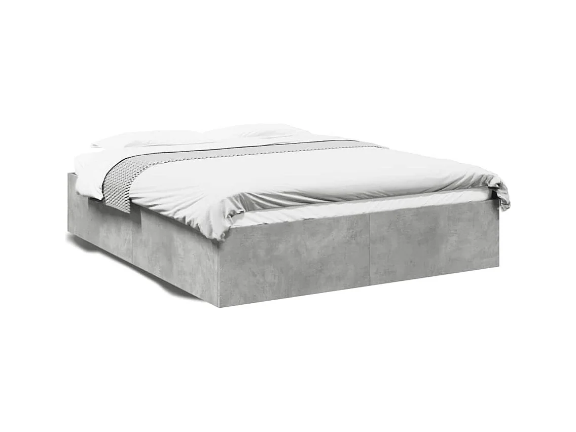 Lit double | Lit adulte | Cadre de lit gris béton 150x200 cm