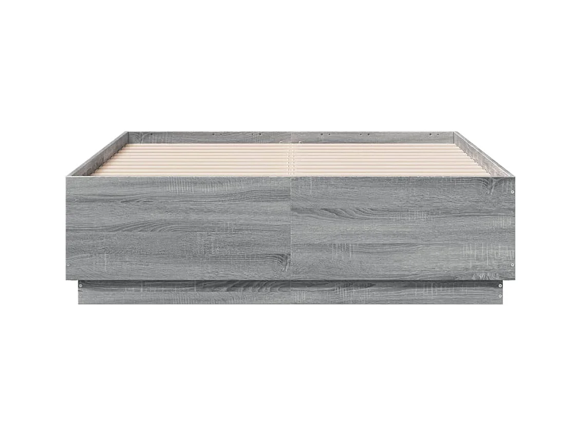 Lit double | Lit adulte | Cadre de lit sonoma gris 135x190 cm