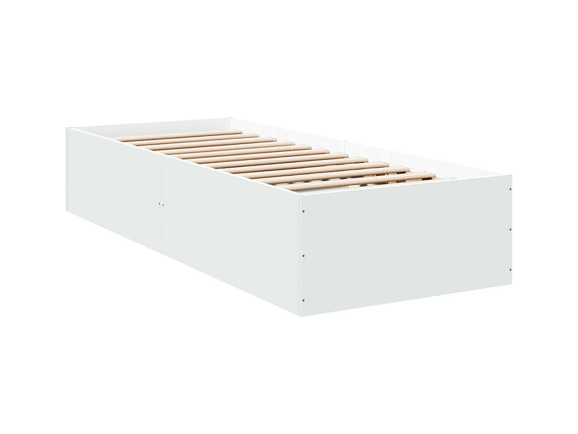 Lit simple | Lit adulte, enfant | Cadre de lit blanc 100x200 cm