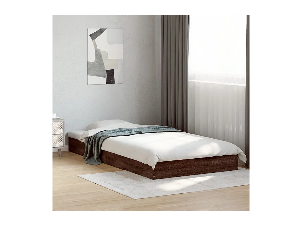 Lit simple | Lit adulte, enfant | Cadre de lit chêne marron 100x200 cm
