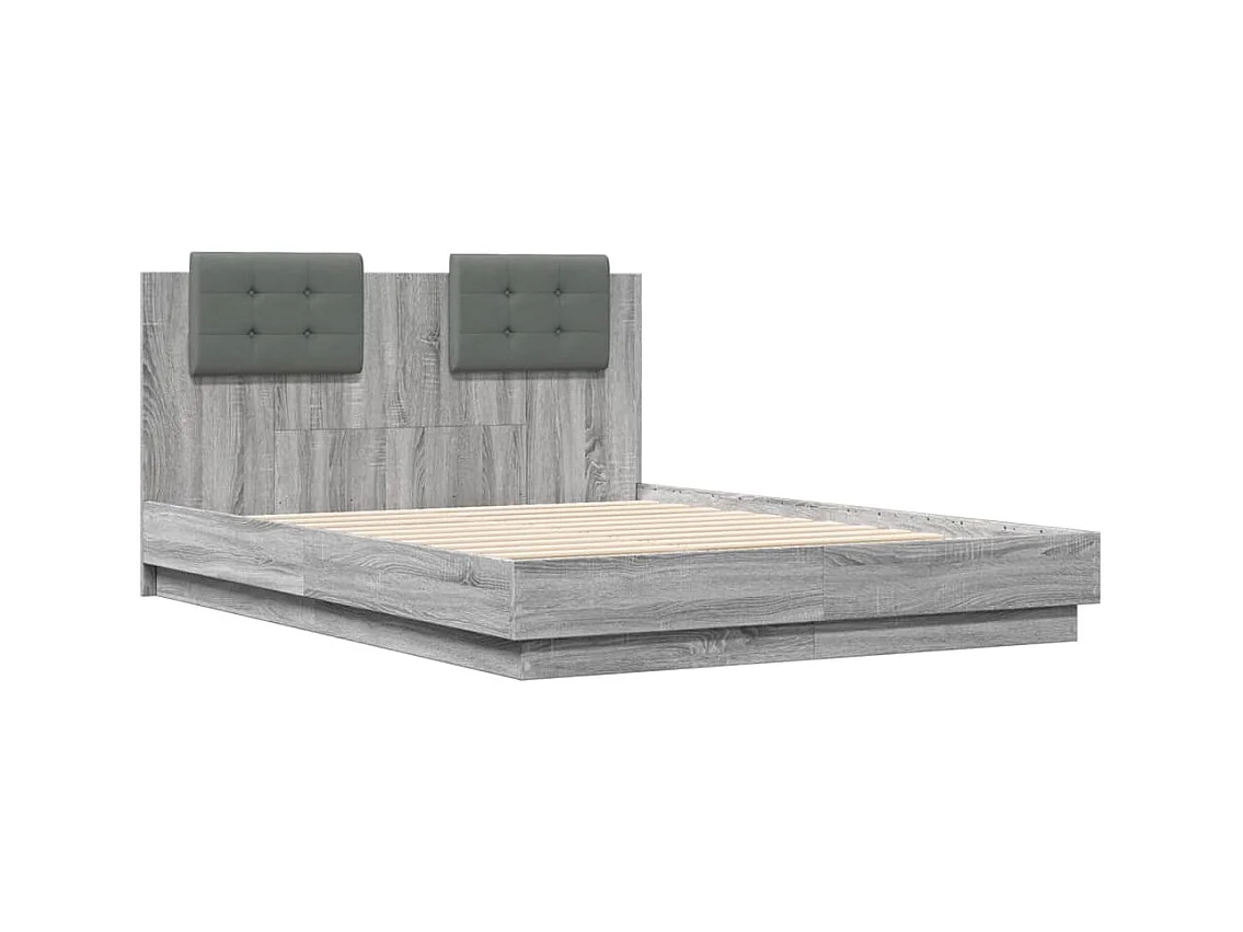 Lit double | Lit adulte | Cadre de lit sonoma gris 135x190 cm