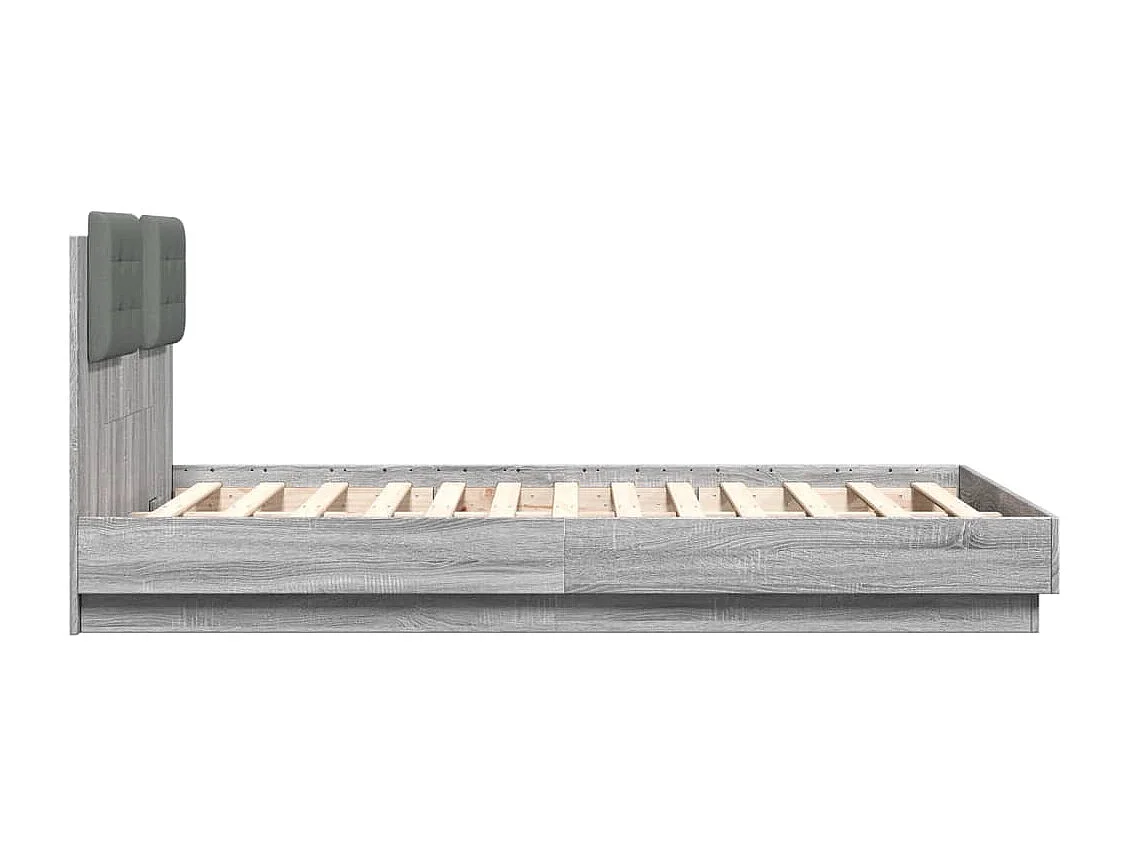 Lit double | Lit adulte | Cadre de lit sonoma gris 135x190 cm