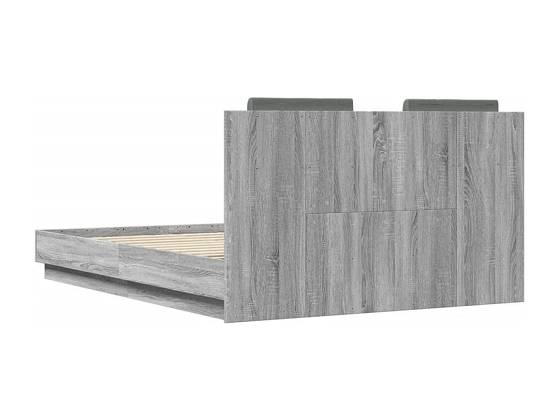 Lit double | Lit adulte | Cadre de lit sonoma gris 135x190 cm
