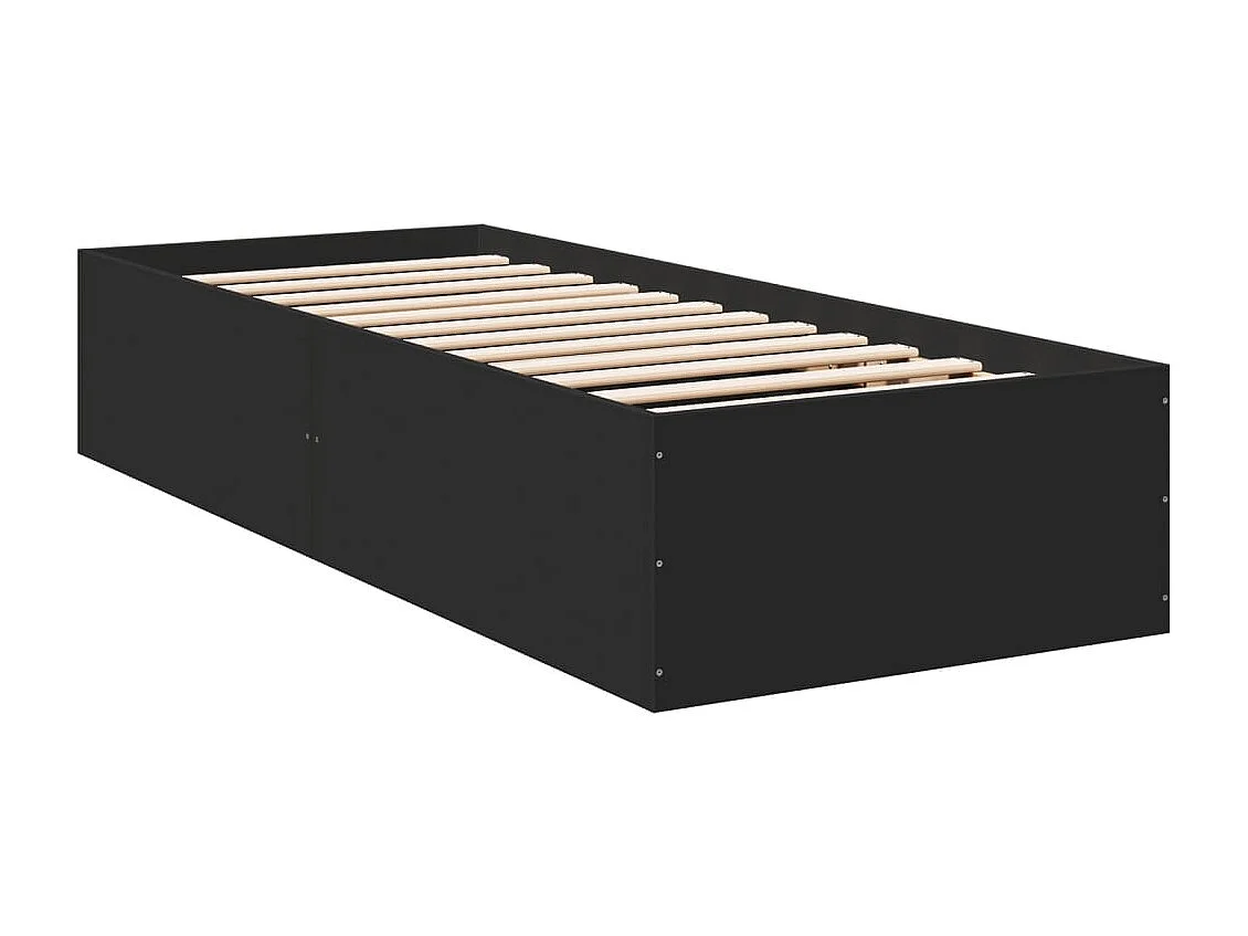 Lit simple | Lit adulte, enfant | Cadre de lit noir 90x190 cm