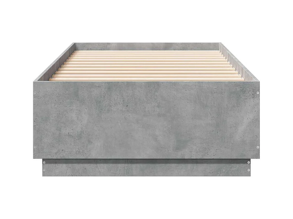 Lit simple | Lit adulte, enfant | Cadre de lit gris béton 100x200 cm