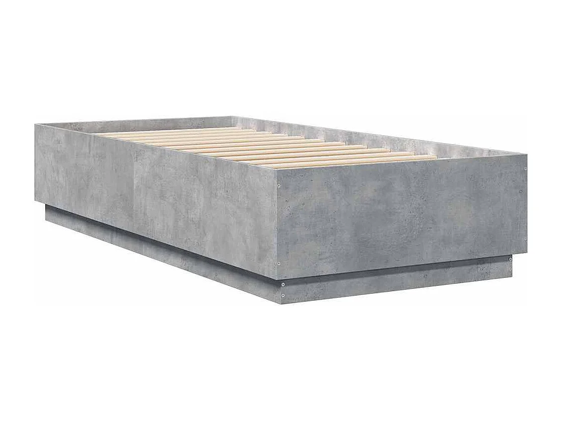 Lit simple | Lit adulte, enfant | Cadre de lit gris béton 100x200 cm