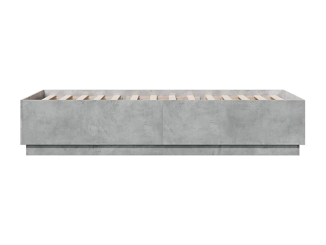 Lit simple | Lit adulte, enfant | Cadre de lit gris béton 100x200 cm