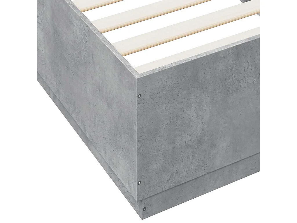 Lit simple | Lit adulte, enfant | Cadre de lit gris béton 100x200 cm