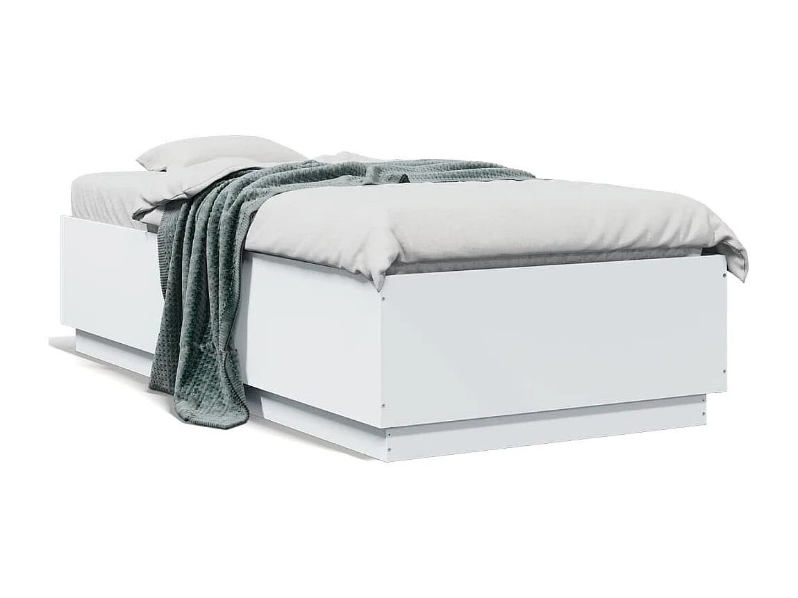 Lit simple | Lit adulte, enfant | Cadre de lit blanc 90x190 cm