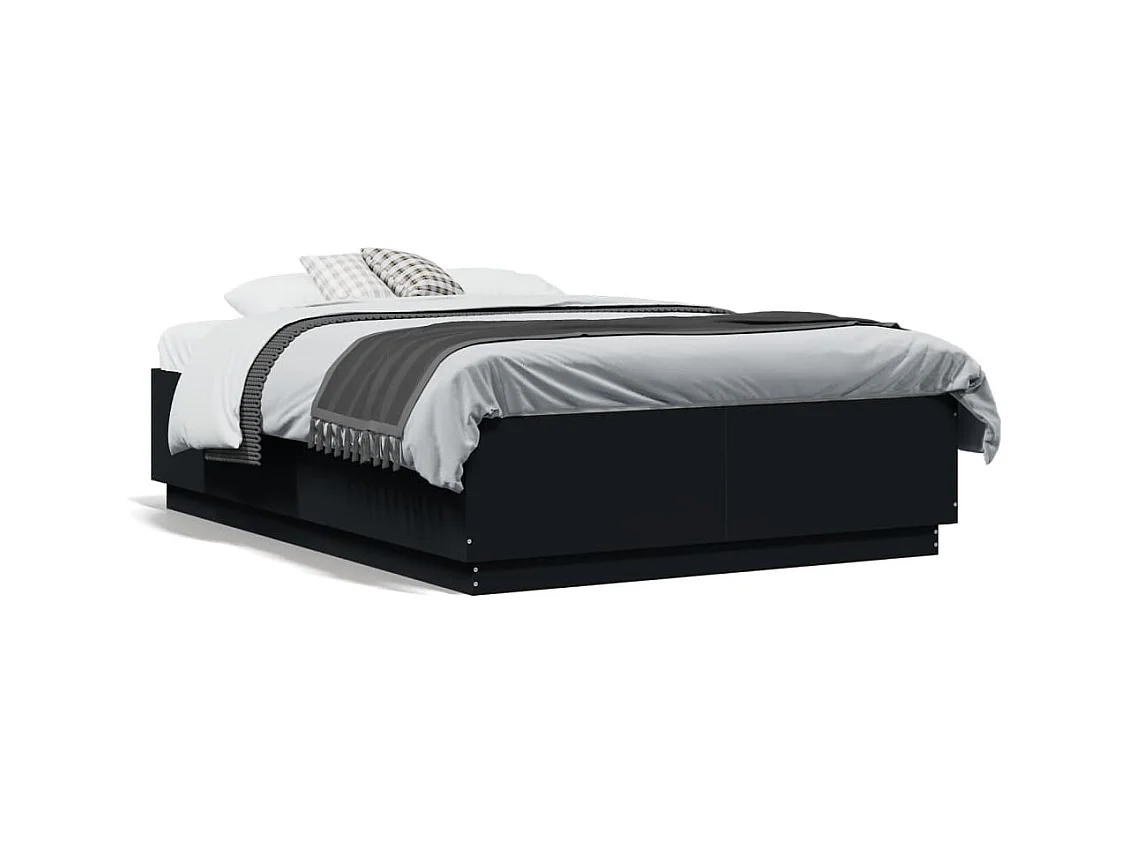 Lit double | Lit adulte | Cadre de lit noir 135x190 cm