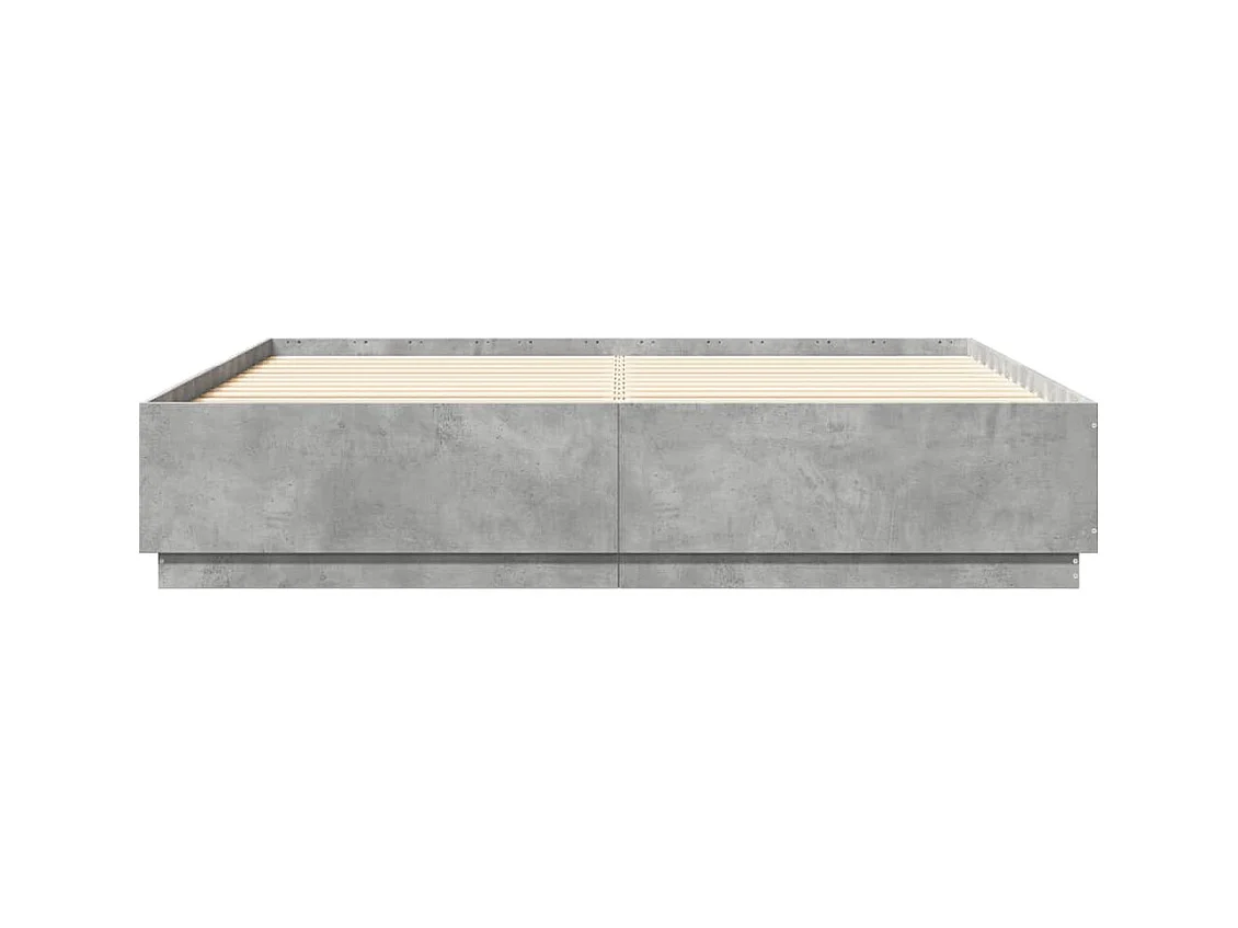 Lit double | Lit adulte | Cadre de lit gris béton 200x200 cm