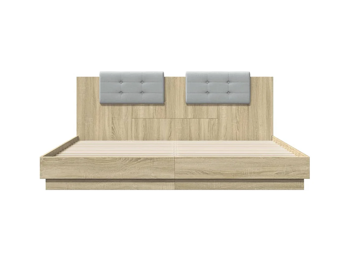 Lit double | Lit adulte | Cadre de lit chêne sonoma 200x200 cm