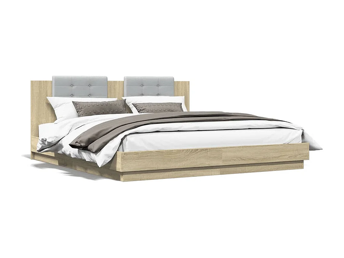 Lit double | Lit adulte | Cadre de lit chêne sonoma 200x200 cm