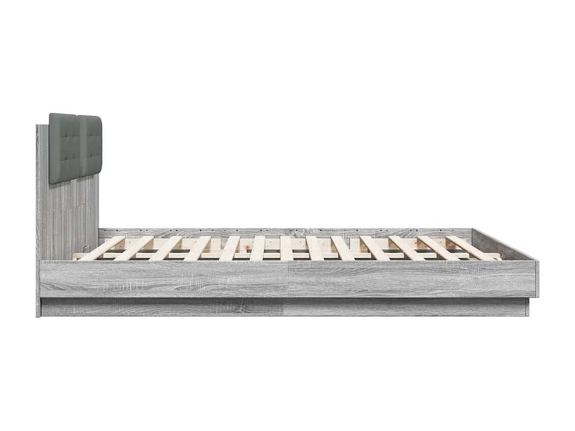 Lit double | Lit adulte | Cadre de lit sonoma gris 200x200 cm