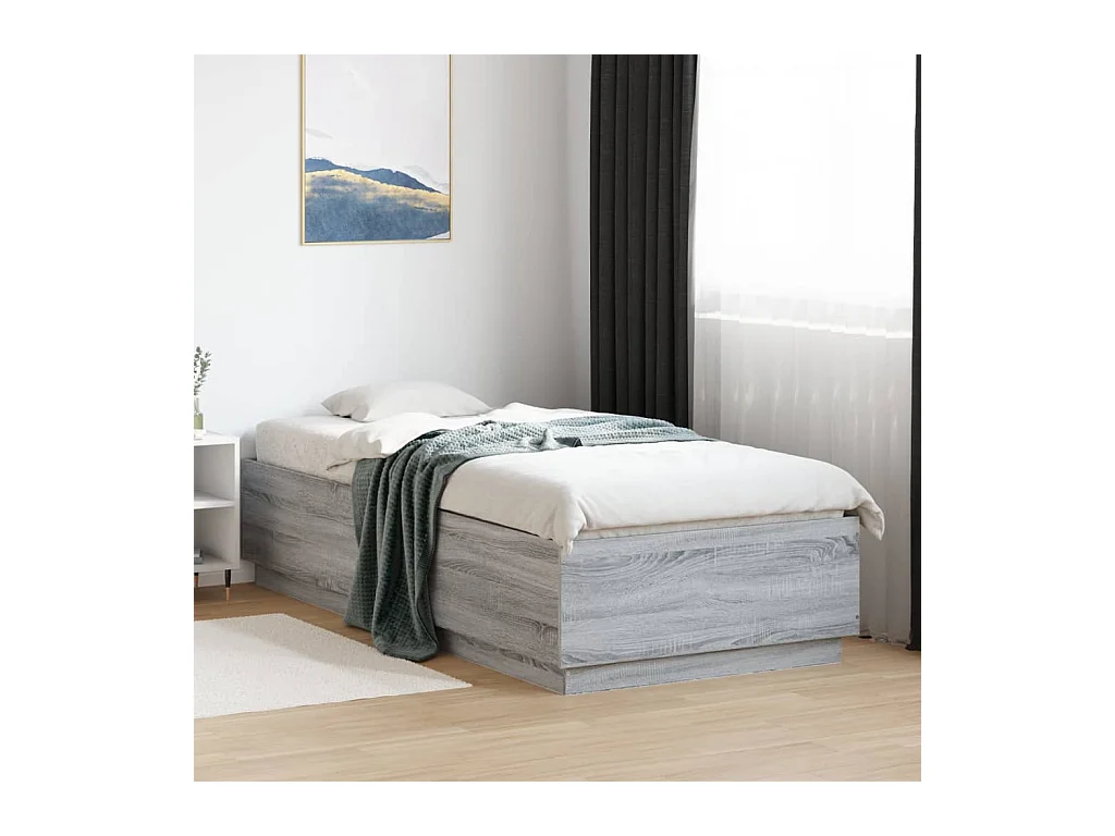 Lit simple | Lit adulte, enfant | Cadre de lit sonoma gris 90x200 cm