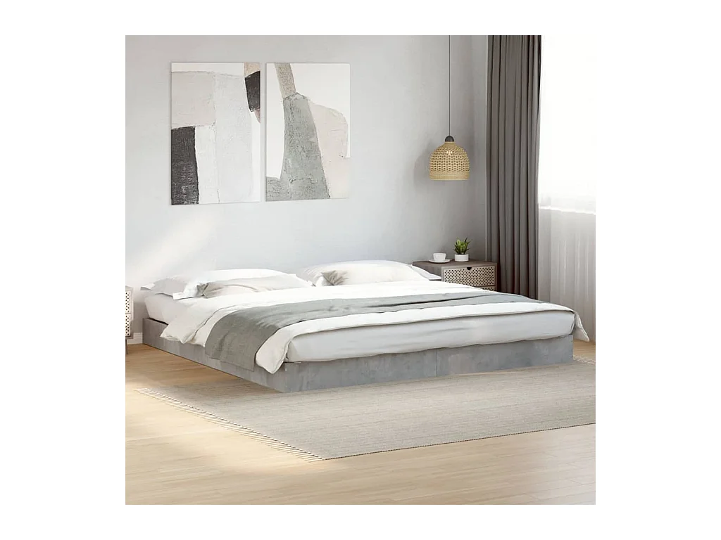 Lit double | Lit adulte | Cadre de lit gris béton 180x200 cm
