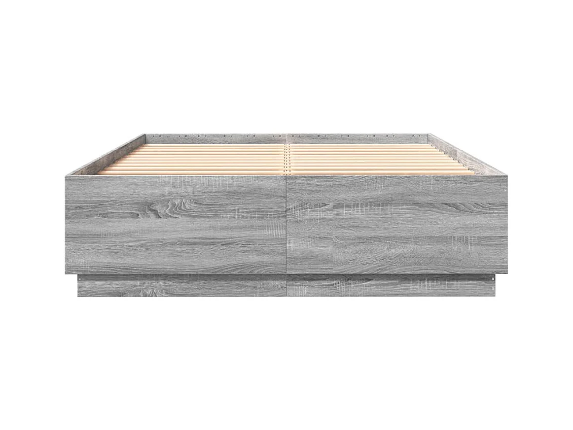 Lit double | Lit adulte | Cadre de lit sonoma gris 160x200 cm