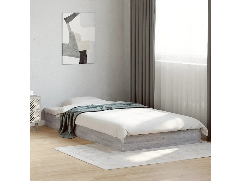 Lit simple | Lit adulte, enfant | Cadre de lit sonoma gris 100x200 cm