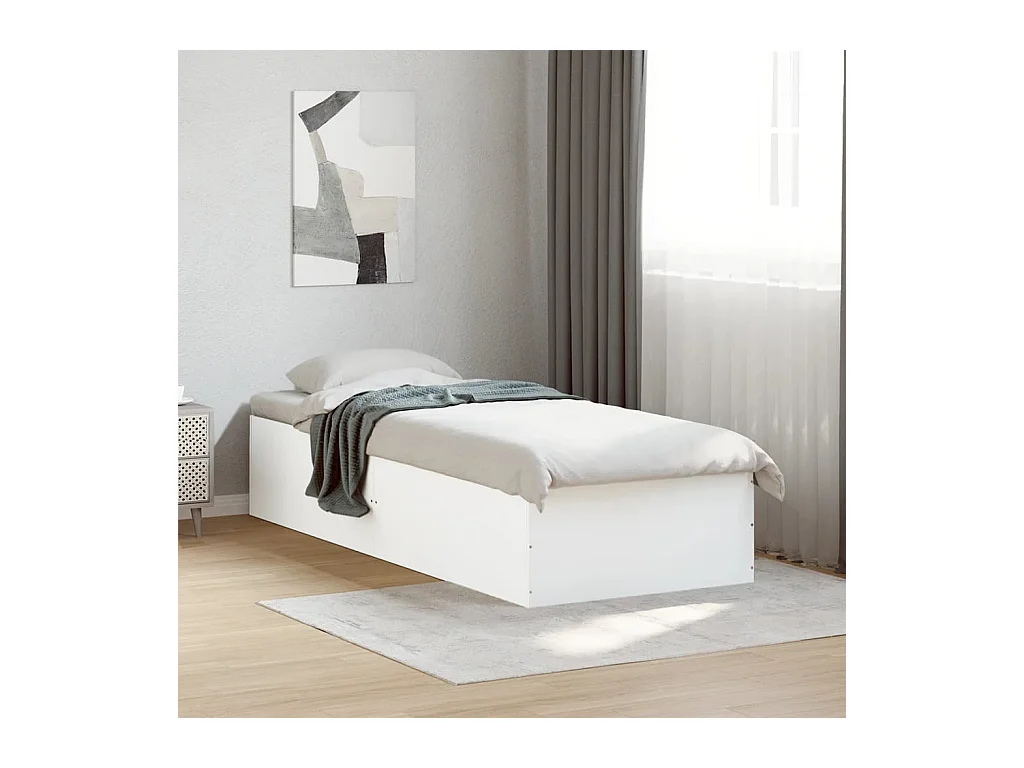 Lit simple | Lit adulte, enfant | Cadre de lit blanc 90x190 cm