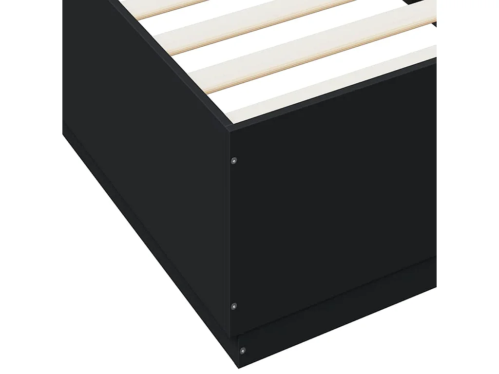 Lit simple | Lit adulte, enfant | Cadre de lit noir 100x200 cm