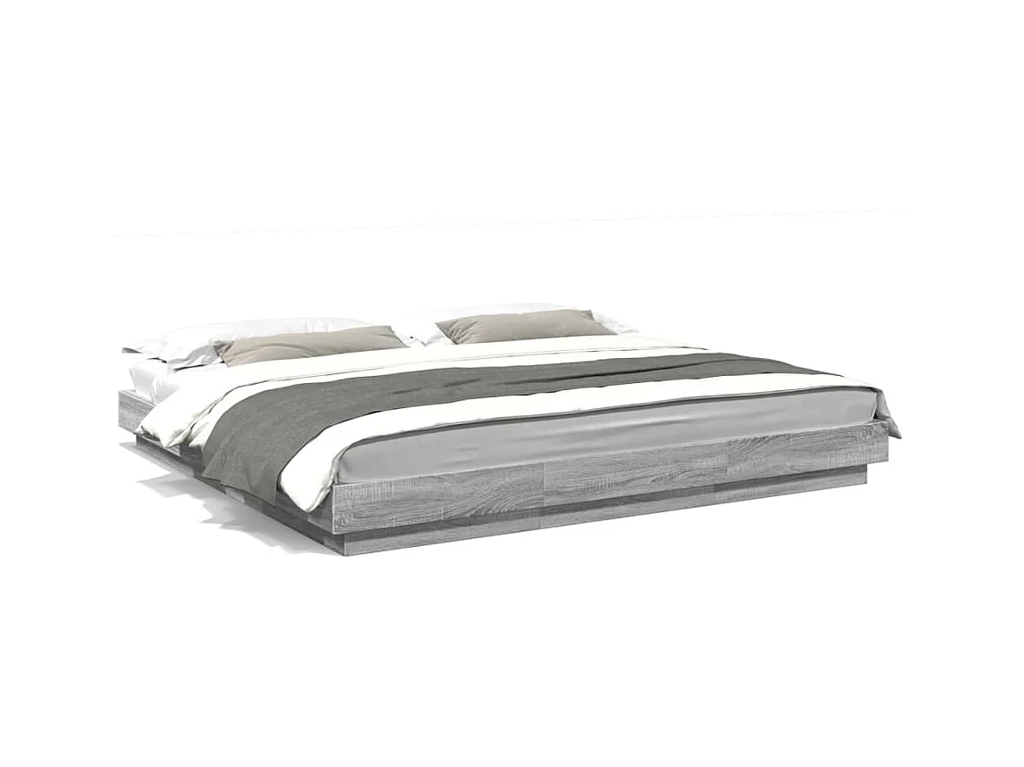 Lit double | Lit adulte | Cadre de lit sonoma gris 180x200 cm