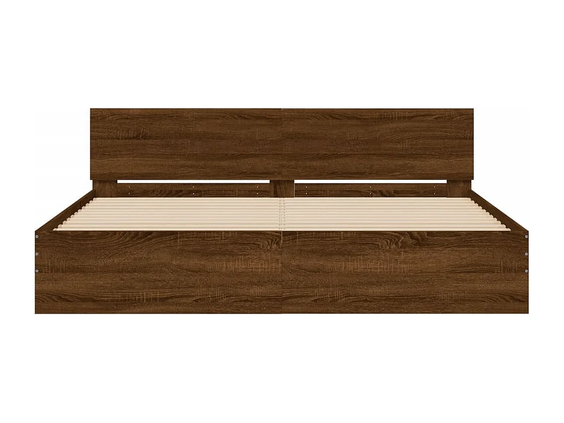 Lit double | Lit adulte | Cadre de lit avec LED chêne marron 200x200 cm