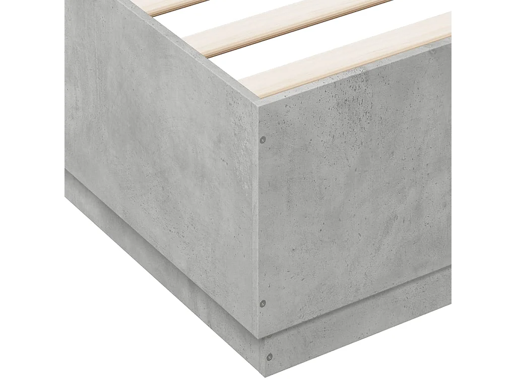 Lit simple | Lit adulte, enfant | Cadre de lit gris béton 120x200 cm