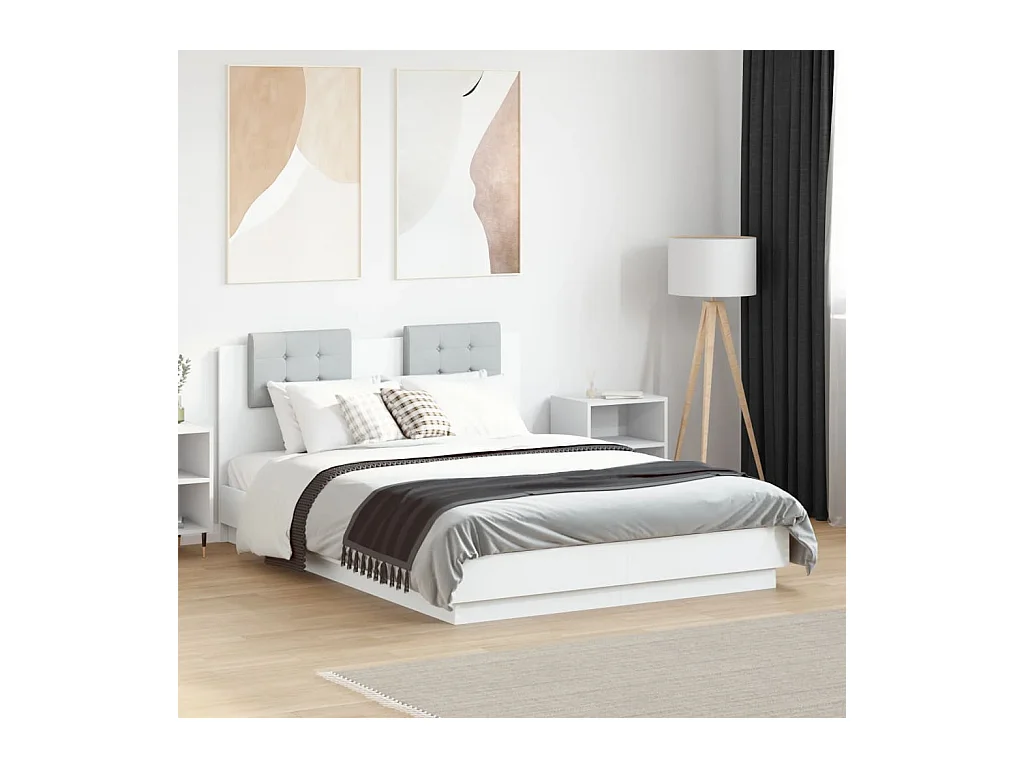 Lit simple | Lit adulte, enfant | Cadre de lit blanc 120x190 cm