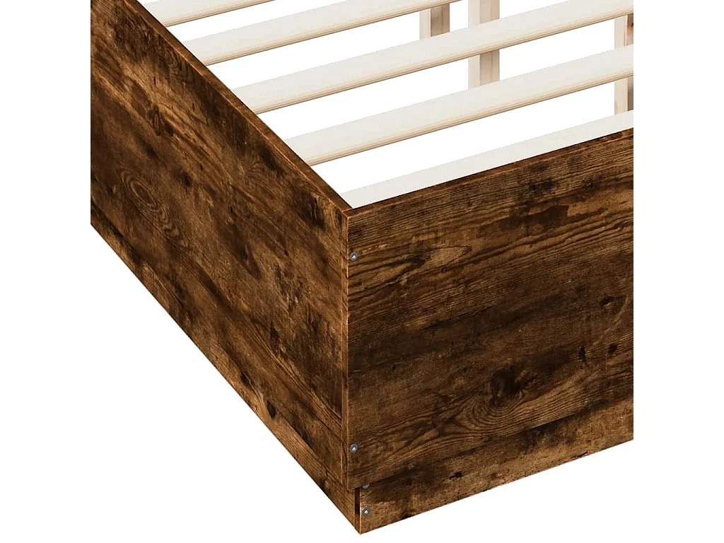 Lit simple | Lit adulte, enfant | Cadre de lit chêne fumé 120x190 cm
