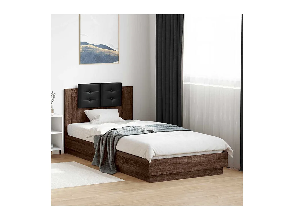 Lit simple | Lit adulte, enfant | Cadre de lit chêne marron 90x200 cm