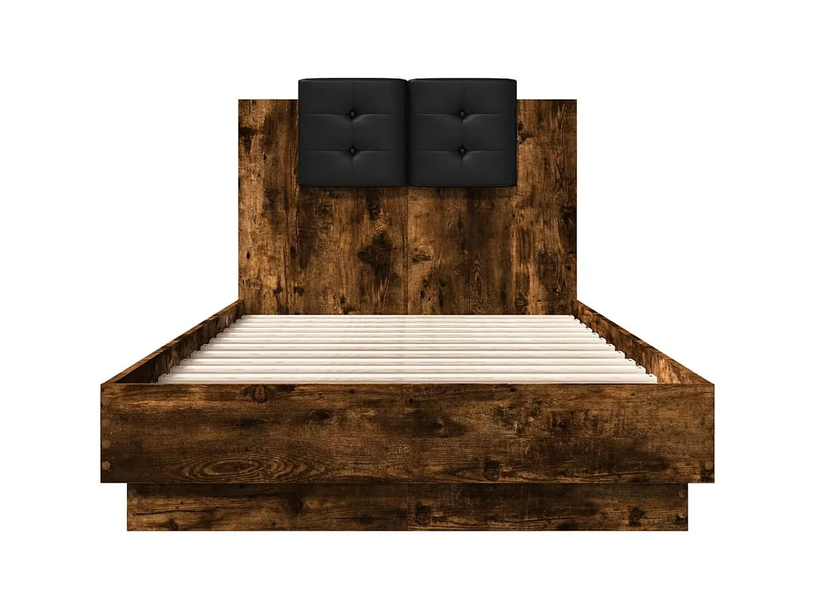 Lit simple | Lit adulte, enfant | Cadre de lit chêne fumé 75x190 cm