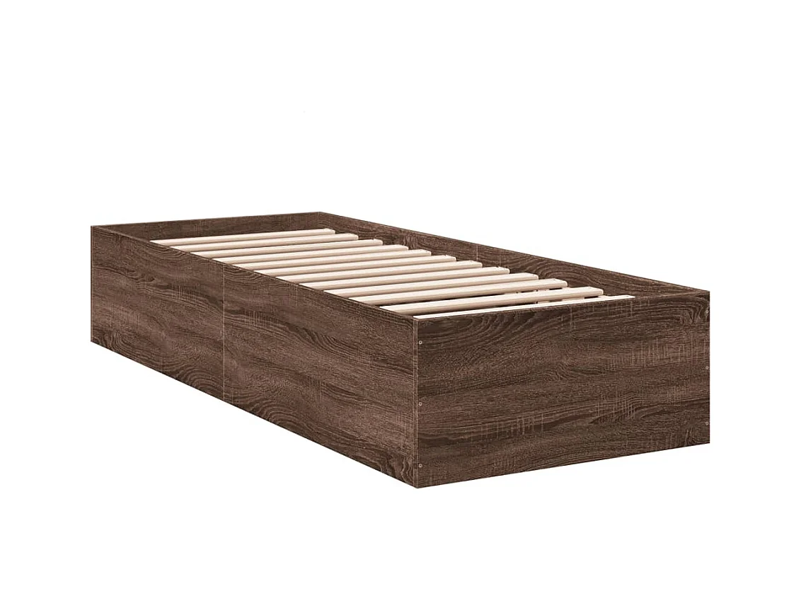 Lit simple | Lit adulte, enfant | Cadre de lit chêne marron 100x200 cm