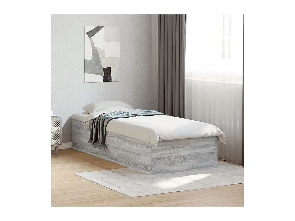 Lit simple | Lit adulte, enfant | Cadre de lit sonoma gris 75x190 cm