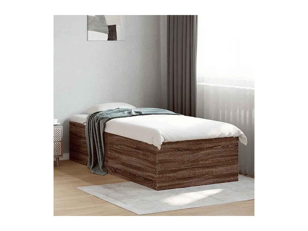 Lit simple | Lit adulte, enfant | Cadre de lit chêne marron 90x200 cm