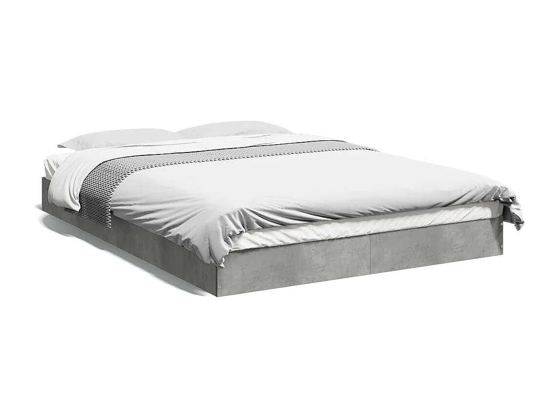 Lit double | Lit adulte | Cadre de lit gris béton 140x200 cm