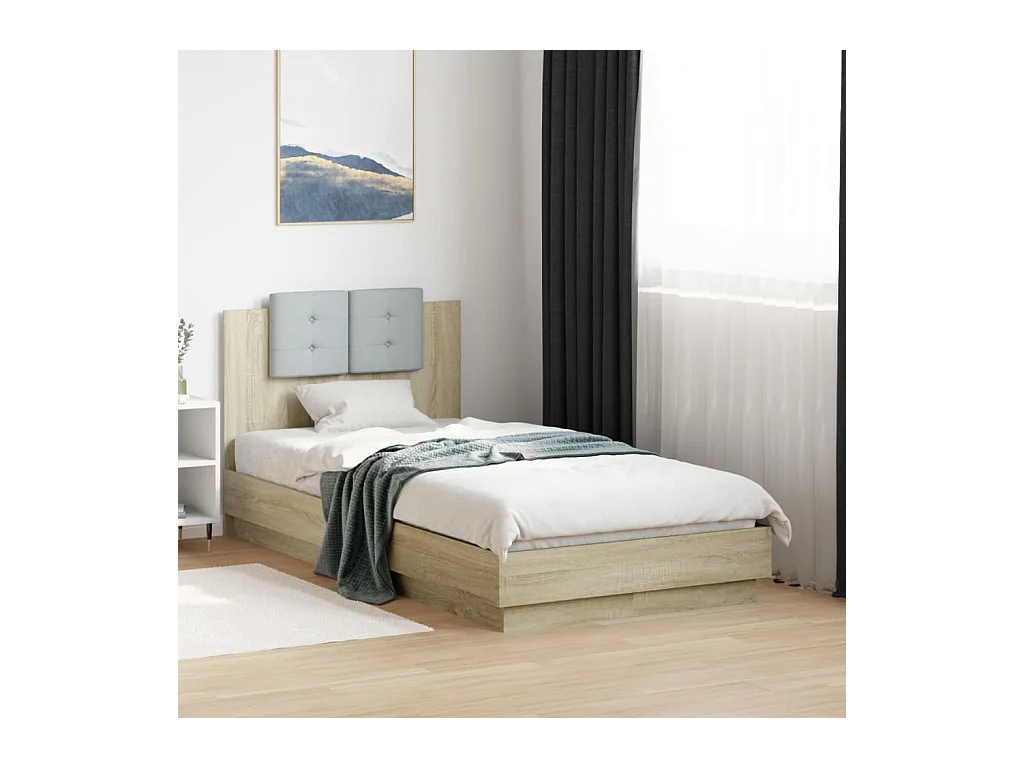 Lit simple | Lit adulte, enfant | Cadre de lit chêne sonoma 90x190 cm