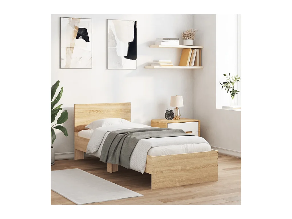 Lit simple | Lit adulte, enfant | Cadre de lit avec lumières LED 90x200 cm