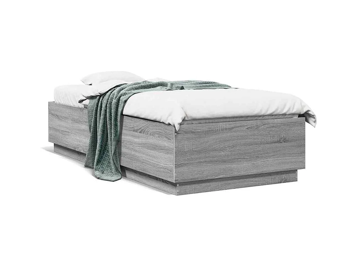Lit simple | Lit adulte, enfant | Cadre de lit sonoma gris 100x200 cm