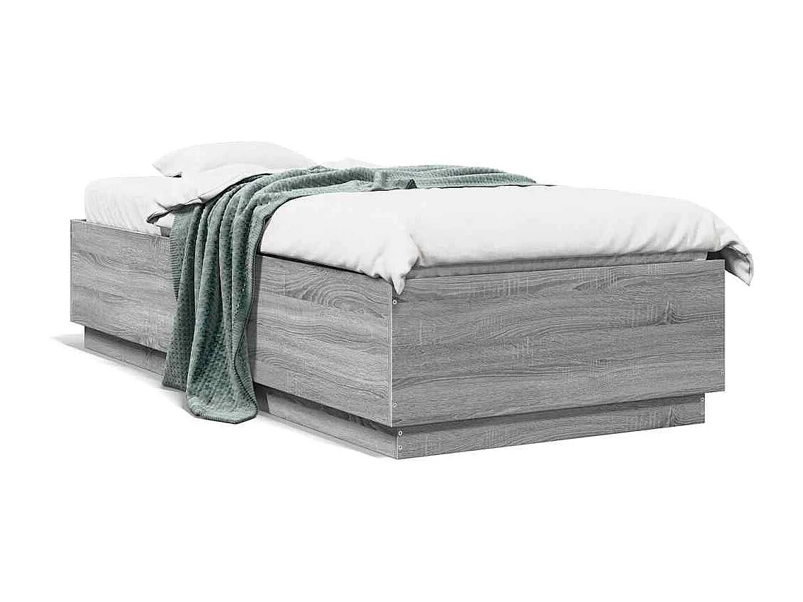 Lit simple | Lit adulte, enfant | Cadre de lit sonoma gris 100x200 cm