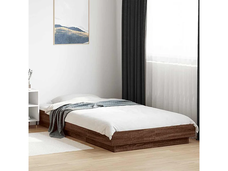 Lit simple | Lit adulte, enfant | Cadre de lit chêne marron 100x200 cm