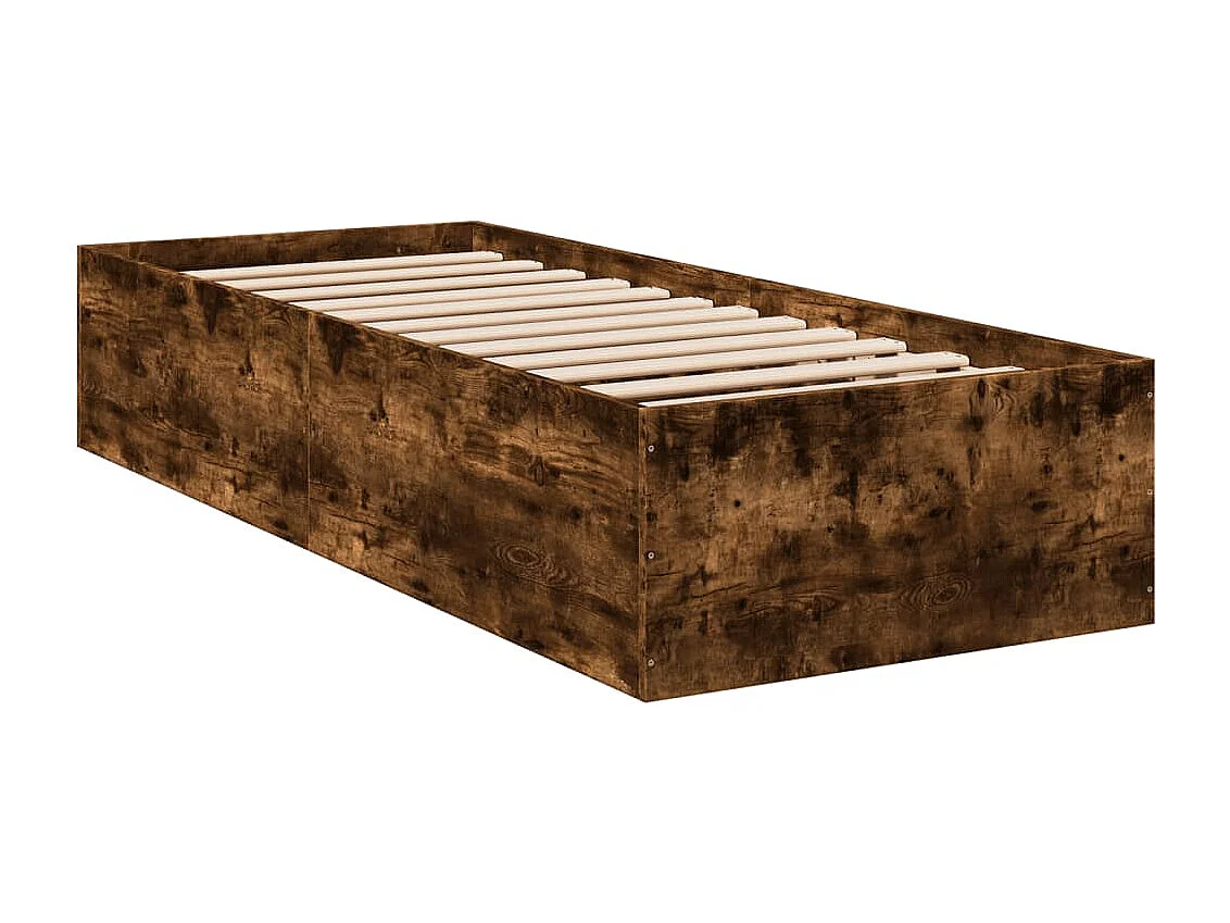 Lit simple | Lit adulte, enfant | Cadre de lit chêne fumé 75x190cm bois d'ingénierie