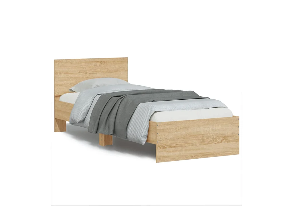 Lit simple | Lit adulte, enfant | Cadre de lit avec lumières LED 90x190 cm