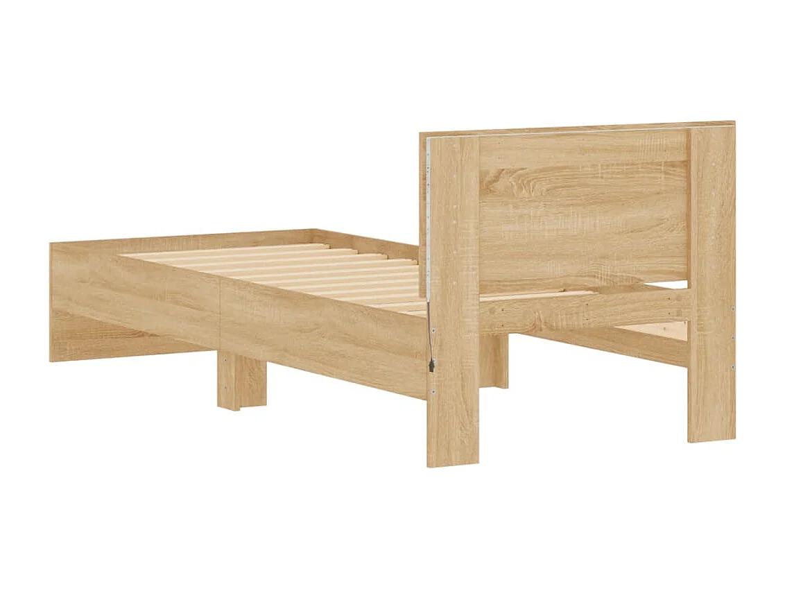 Lit simple | Lit adulte, enfant | Cadre de lit avec lumières LED 90x190 cm