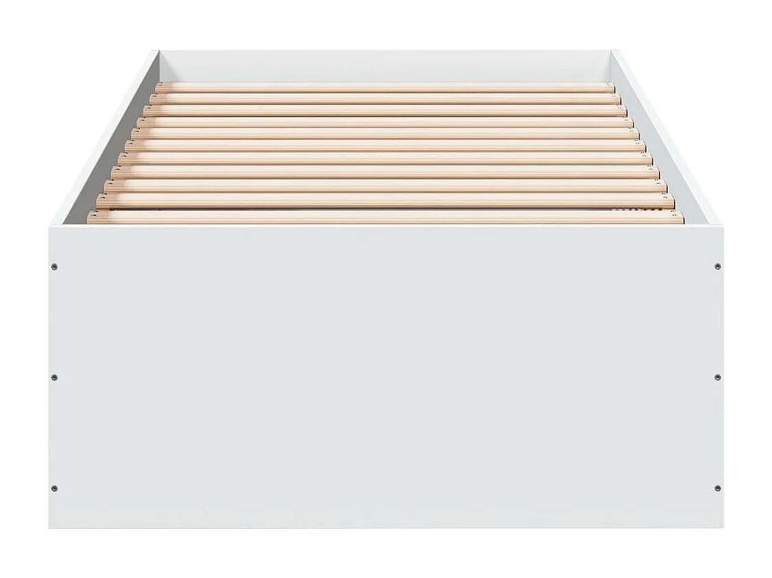 Lit simple | Lit adulte, enfant | Cadre de lit blanc 75x190 cm bois d'ingénierie