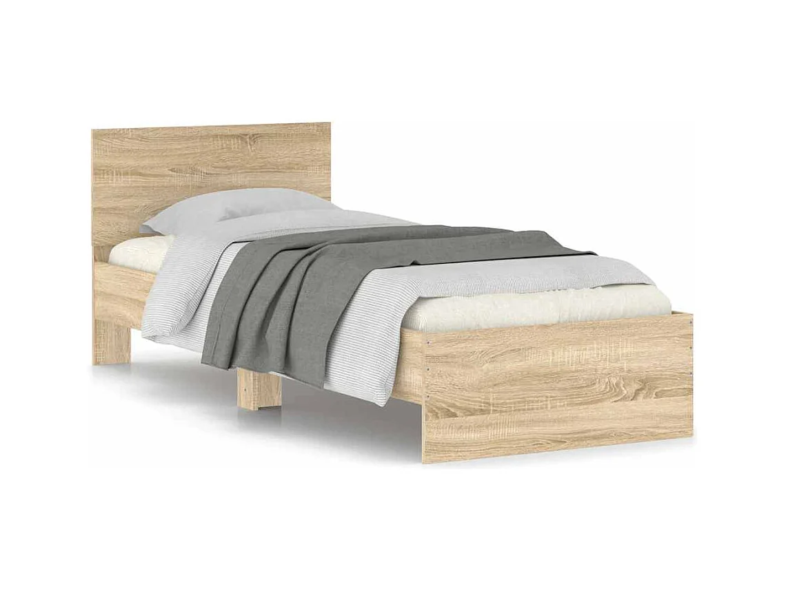 Lit simple | Lit adulte, enfant | Cadre de lit avec tête de lit 90x190 cm