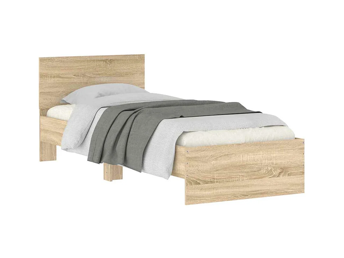 Lit simple | Lit adulte, enfant | Cadre de lit avec tête de lit 90x190 cm