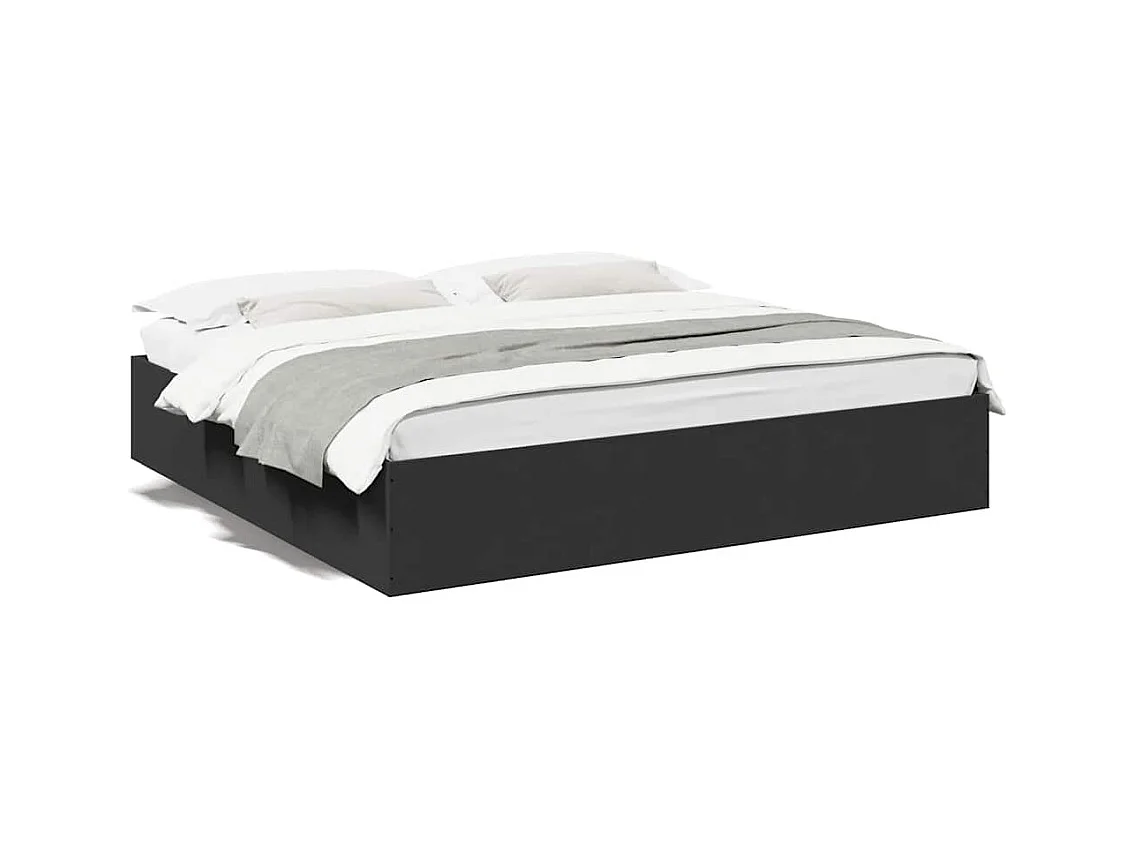 Lit double | Lit adulte | Cadre de lit noir 200x200 cm