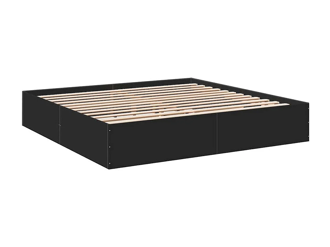 Lit double | Lit adulte | Cadre de lit noir 200x200 cm