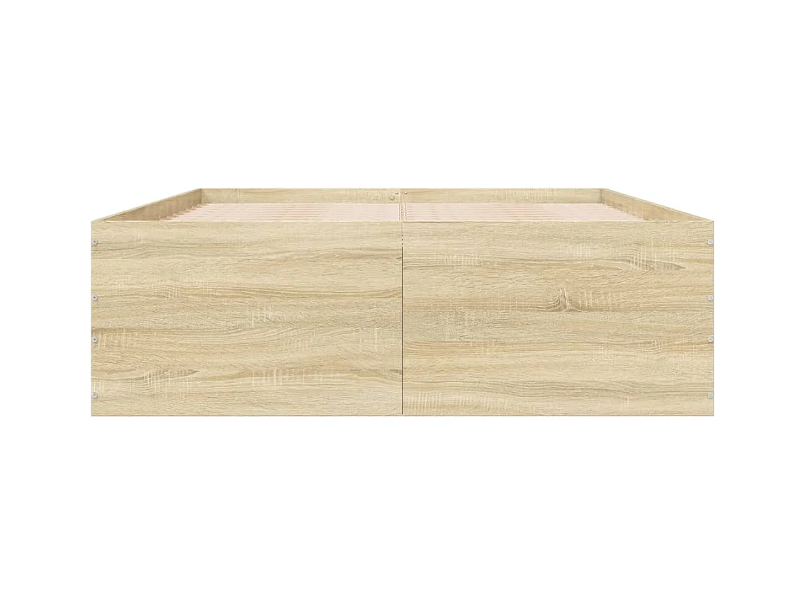 Lit double | Lit adulte | Cadre de lit chêne sonoma 135x190 cm