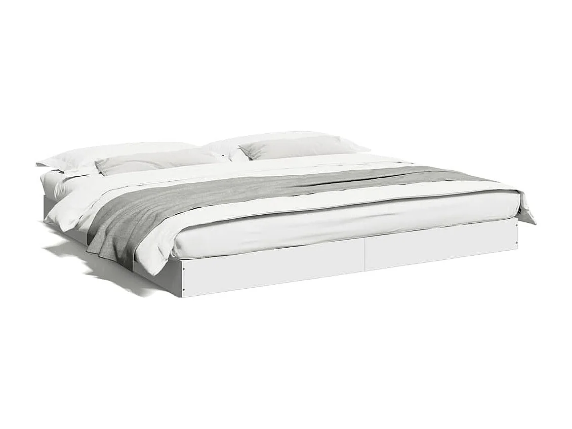 Lit double | Lit adulte | Cadre de lit blanc 180x200 cm bois d'ingénierie